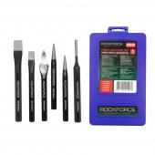 Набор зубил и выколоток, 6пр.(зубила:15х150мм, 11х130мм, 4х130мм; выколотки:5х150мм, 3х120мм; кернер: 3х120мм),в пластиковом футляре