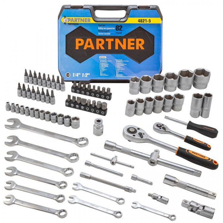 Набор инструментов 82 пр.1/4"&1/2" (6-гран)(4-32мм) Набор инструментов 82 пр.1/4"&1/2" (6-гран)(4-32мм)