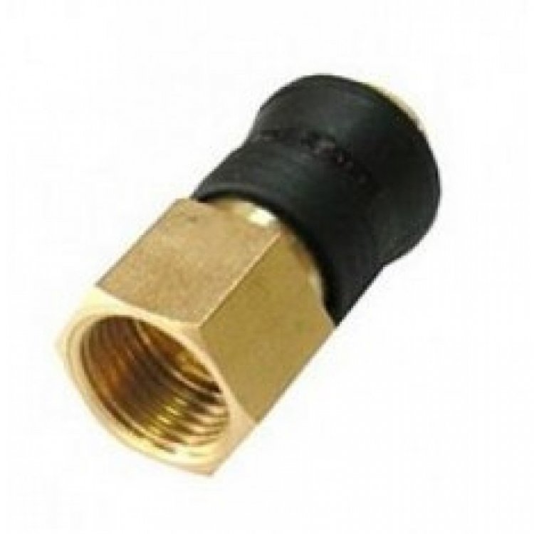 Быстроразъем пневматический с клапаном, внутренняя резьба 3/8" (ONE TOUCH) в пластиковом держателе Быстроразъем пневматический с клапаном, внутренняя резьба 3/8" (ONE TOUCH) в пластиковом держателе