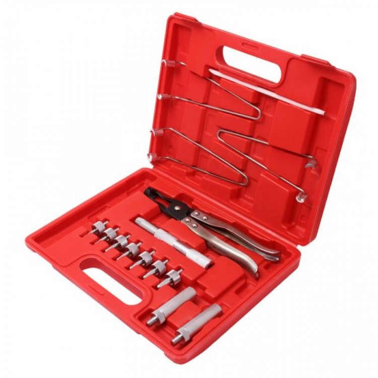 Набор для обслуживания клапанов ДВС 8пр.(щипцы для маслосъемных колпачков; магнитные щипцы для сухариков; адаптеры для направляющих клапанов - 5, 5.5,