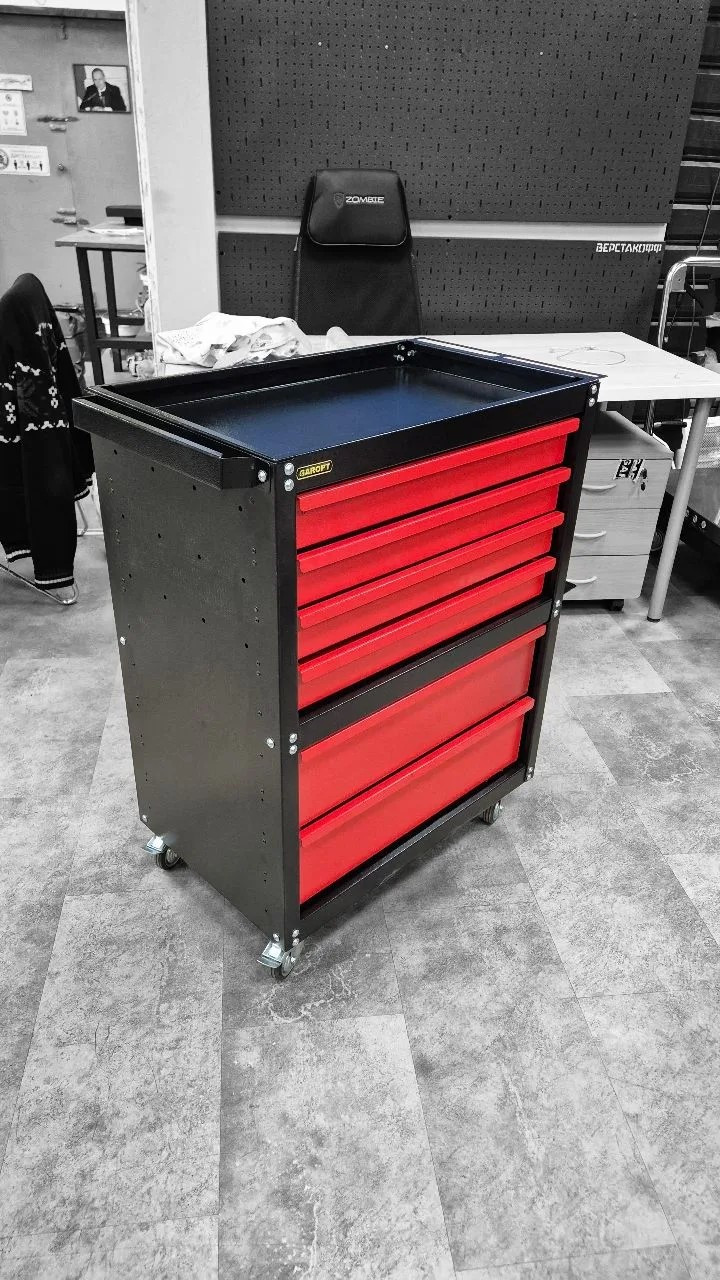 Тележка инструментальная GAROPT 6 ящиков КРАСНАЯ , Серия "Econom"  арт. GTE6.RED