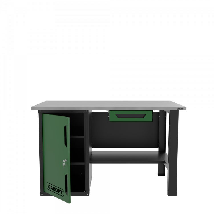 Верстак однотумбовый с ящиком 1400*700 GAROPT зеленый, GT1400STDY1.green