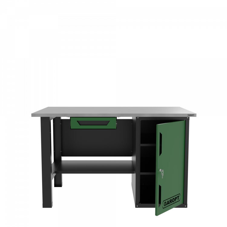 Верстак однотумбовый с ящиком 1400*700 GAROPT зеленый, GT1400STDY1.green