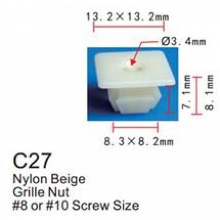 Клипса для крепления внутренней обшивки а/м универсальная пластиковая (100шт/уп.)