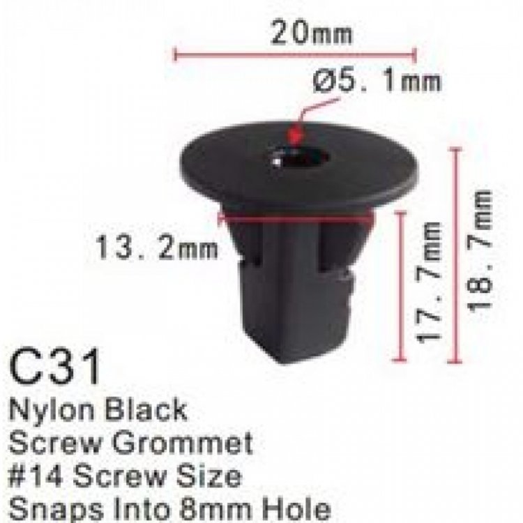 Клипса для крепления внутренней обшивки а/м Тойота пластиковая (100шт/уп.)