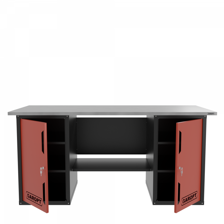 Верстак двухтумбовый, красный 1800*700 Garopt, GT1800DD.red