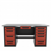 Верстак с ящиком двухтумбовый 4 ящиков /5 ящиков 1800*700 красный GAROPT, GT1800Y1Y4Y5.red