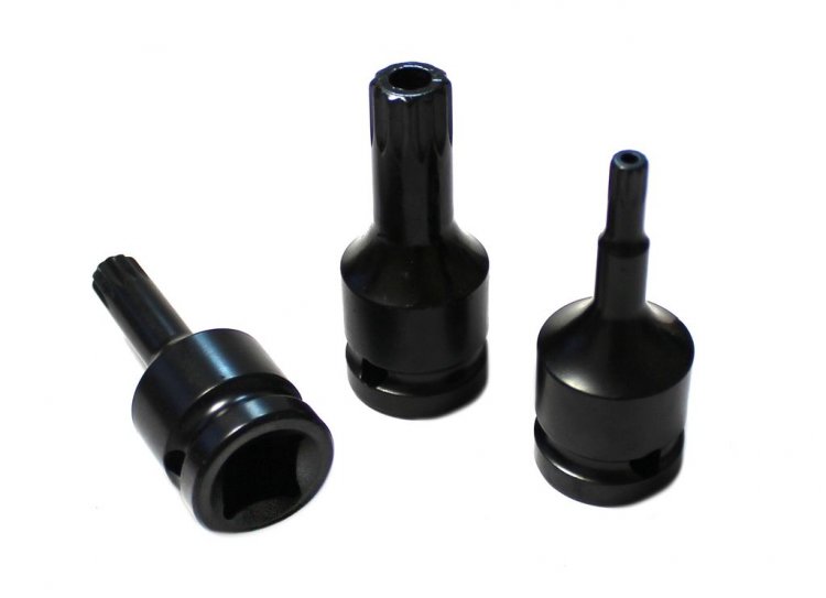 Головка-бита SPLINE ударная M8 с отверстием, 1/2"