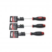 Отвертка шлицевая магнитная "Profi" S2 SL4.0х100мм, на пластиковом держателе