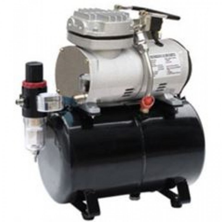 Миникомпрессор безмасляный (ресивер 3л, производительность  23л/мин, рабочее давление 3-4bar)