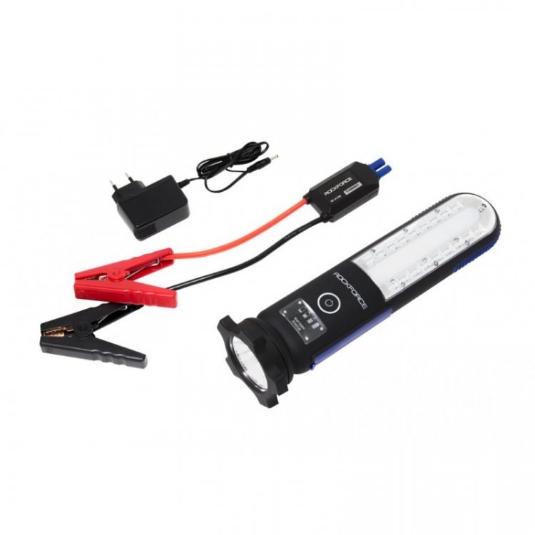 Фонарь светодиодный аккумуляторный с накопителем и функцией пуска а/м(12V,12000mAH,400Amp,480/60Lumen-бок/торц.свет,водонепр.IP54, магит,инд. зарядки)