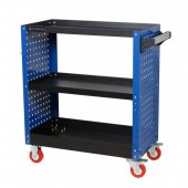 Тележка инструментальная 3 полочная с двумя перфорациями(795х415х40мм-2полки,795х415х80мм-1полка,800х420-2 перфорации,940х420х800-габариты,10крючков)