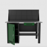 Верстак однотумбовый с ящиком и экраном 1400*700 GAROPT зеленый, GT1400STDY1PP.green