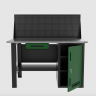 Верстак однотумбовый с ящиком и экраном 1400*700 GAROPT зеленый, GT1400STDY1PP.green