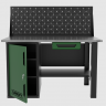 Верстак однотумбовый с ящиком и экраном 1400*700 GAROPT зеленый, GT1400STDY1PP.green