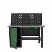 Верстак однотумбовый с ящиком и экраном 1400*700 GAROPT зеленый, GT1400STDY1PP.green