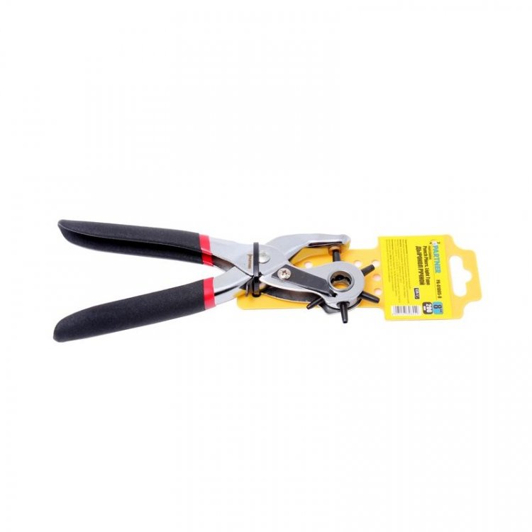 Дырокол ручной для кожи и материалов CR-V 8"-200мм (2, 2.5, 3, 3.5, 4, 4.5мм), на пластиковом держателе