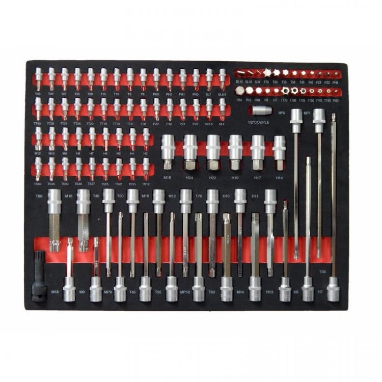 Набор бит и головок-бит,1/4" 5/16" 1/2" 101пр.(PH, PZ, SL, TORX, TORX с отверстием, HEX, SPLINE) в ложементе Набор бит и головок-бит,1/4" 5/16" 1/2" 101пр.(PH, PZ, SL, TORX, TORX с отверстием, HEX, SPLINE) в ложементе
