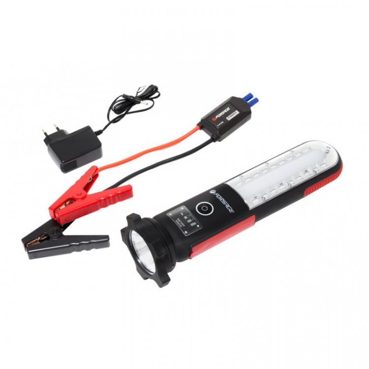 Фонарь светодиодный аккумуляторный с накопителем и функцией пуска а/м(12V,12000mAH,400Amp,480/60Lumen-бок/торц.свет,водонепр.IP54, магит,инд. зарядки)