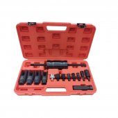 Комплект для снятия дизельных форсунок с обратным молотком, головками и резьбовыми адаптерами (головки для форсунок: 25мм, 27мм, 29мм, 30мм), в кейсе