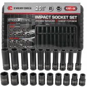 Набор головок 20пр., 1/2''(6гр.) (короткие 38мм/глубокие 78мм: 10-19мм) в пласт.кейсе Набор головок 20пр., 1/2''(6гр.) (короткие 38мм/глубокие 78мм: 10-19мм) в пласт.кейсе