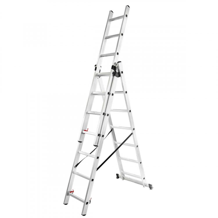 Лестница комбинированная трехсекционная (3х13ступенек, max нагрузка 150кг, вес 18,3кг)