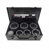 Набор головок ударных, 7пр. 1" 6гр.(46,50,55,60,65,70,75мм),в метал. кейсе Набор головок ударных, 7пр. 1" 6гр.(46,50,55,60,65,70,75мм),в метал. кейсе
