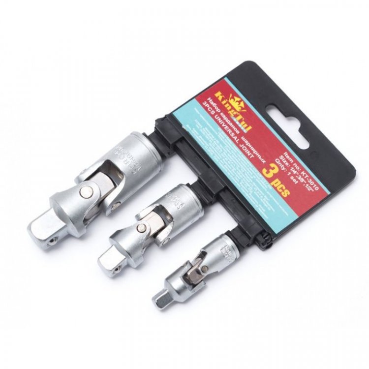 1/4", 3/8", 1/2" Набор карданов 3пр.в пласт. держателе