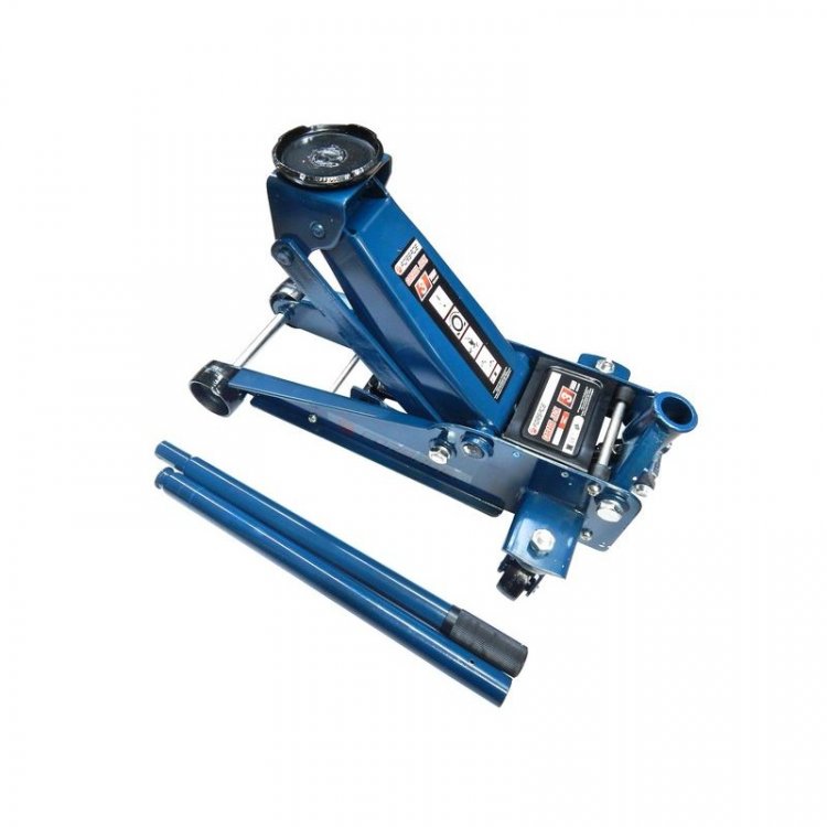 Домкрат подкатной  гидравлический двухпоршневой 3т+резиновая накладка (h min 133мм, h max 465мм)