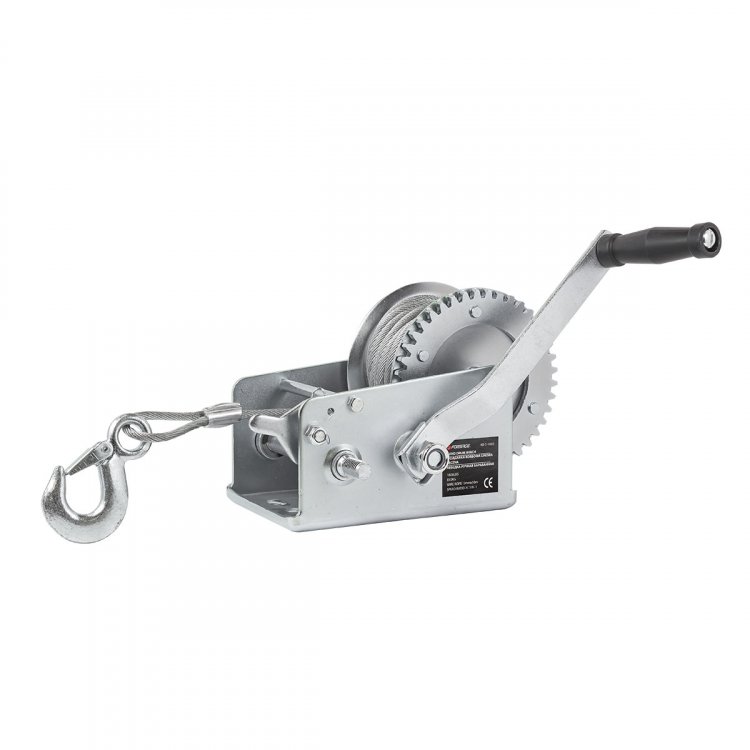Лебедка ручная барабанная, 810кг(стальной трос, диаметр троса-5мм, длина троса-10м ) Лебедка ручная барабанная, 810кг(стальной трос, диаметр троса-5мм, длина троса-10м )