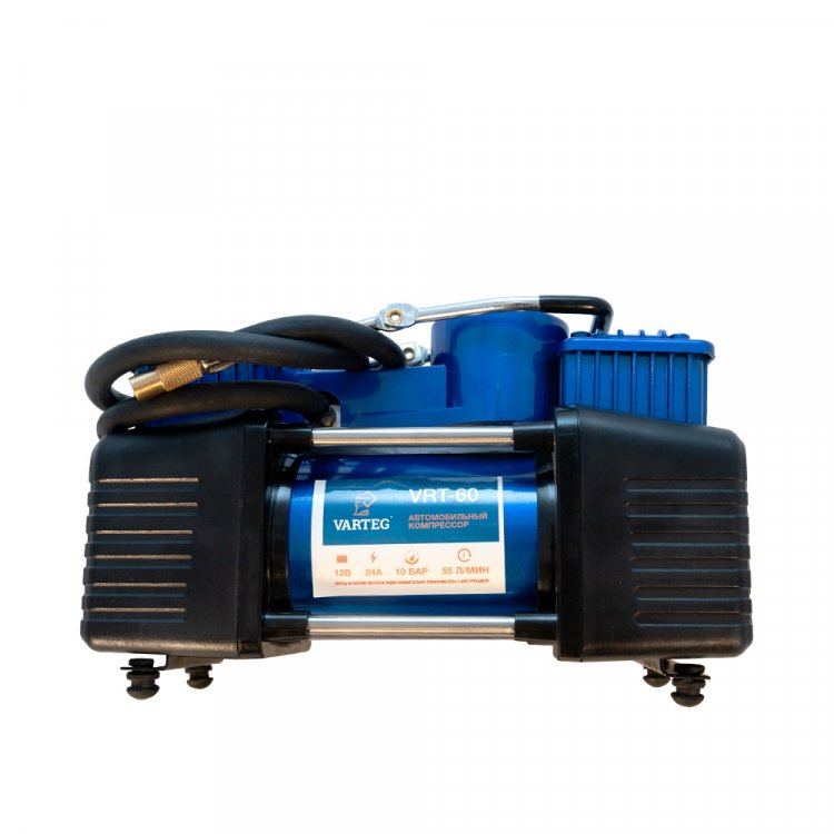 Автомобильный компрессор VRT-60 с набором аксессуаров - Напряжение питания DC, В: 12 Потребляемый ток, А: 24 Максимальное давление, Бар: 10 Производительность, л/мин: 55 Длина провода питания, м: 3 (арт. 7214) Автомобильный компрессор VRT-60 с набором аксессуаров - Напряжение питания DC, В: 12 Потребляемый ток, А: 24 Максимальное давление, Бар: 10 Производительность, л/мин: 55 Длина провода питания, м: 3 (арт. 7214)