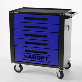 GTS5.blue Тележка инструментальная Garopt 5 ящиков СИНЯЯ, центральный замок, увеличенные колеса, доводчики, GAROPT  Серия "Standart"