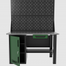 Верстак однотумбовый с ящиком и двумя экранами 1400*700 GAROPT зеленый, GT1400STDY1PP2.green