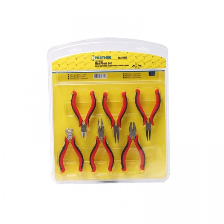 Набор шарнирно-губцевого инструмента мини 120мм CR-V, 6пр (утконосы, бокорезы, пассатижи комбинированные, пассатижи, круглогубцы, торцевые кусачки), в Набор шарнирно-губцевого инструмента мини 120мм CR-V, 6пр (утконосы, бокорезы, пассатижи комбинированные, пассатижи, круглогубцы, торцевые кусачки), в