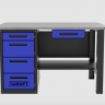 Верстак с ящиком однотумбовый 4 ящика, синий 1400*700 Garopt, GT1400STY1Y4.blue
