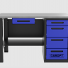Верстак с ящиком однотумбовый 4 ящика, синий 1400*700 Garopt, GT1400STY1Y4.blue