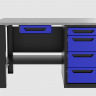 Верстак с ящиком однотумбовый 4 ящика, синий 1400*700 Garopt, GT1400STY1Y4.blue