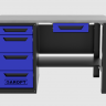 Верстак с ящиком однотумбовый 4 ящика, синий 1400*700 Garopt, GT1400STY1Y4.blue