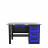 Верстак с ящиком однотумбовый 4 ящика, синий 1400*700 Garopt, GT1400STY1Y4.blue