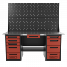 Верстак двухтумбовый 4 ящиков /5 ящиков с двумя экранами и ящиком, 1800*700 красный GAROPT, GT1800Y1Y4Y5PP2.red