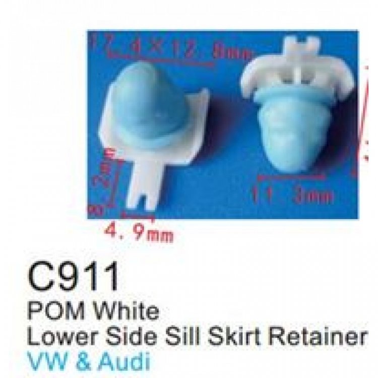 Клипса для крепления внутренней обшивки а/м Ягуар/ европейских а/м пластиковая (100шт/уп.)