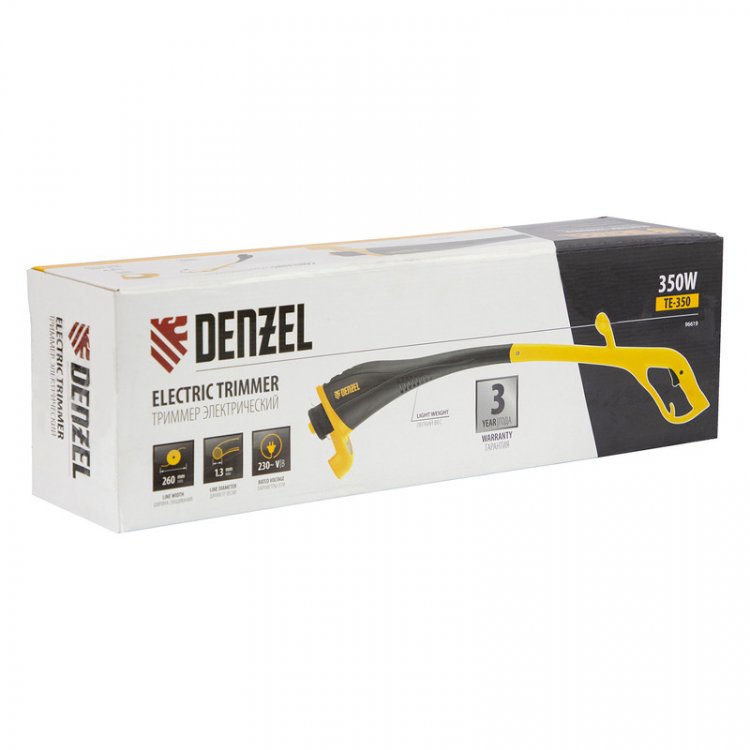 Триммер электрический TE-350, 350 Вт, 260 мм, катушка полуавтомат// Denzel Триммер электрический TE-350, 350 Вт, 260 мм, катушка полуавтомат// Denzel