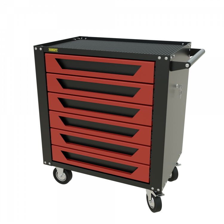 GTS6.red Тележка инструментальная Garopt 6 ящиков КРАСНАЯ, центральный замок, увеличенные колеса, доводчики, GAROPT Серия "Standart" GTS6.red Тележка инструментальная Garopt 6 ящиков КРАСНАЯ, центральный замок, увеличенные колеса, доводчики, GAROPT Серия "Standart"