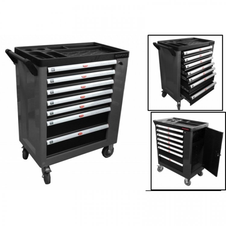 Тележка инструментальная 7-ми полочная (черная), с дополнительной боковой секцией, 600х840х980 (полки:65х400х530-5шт,140х400х530мм-2шт) Тележка инструментальная 7-ми полочная (черная), с дополнительной боковой секцией, 600х840х980 (полки:65х400х530-5шт,140х400х530мм-2шт)