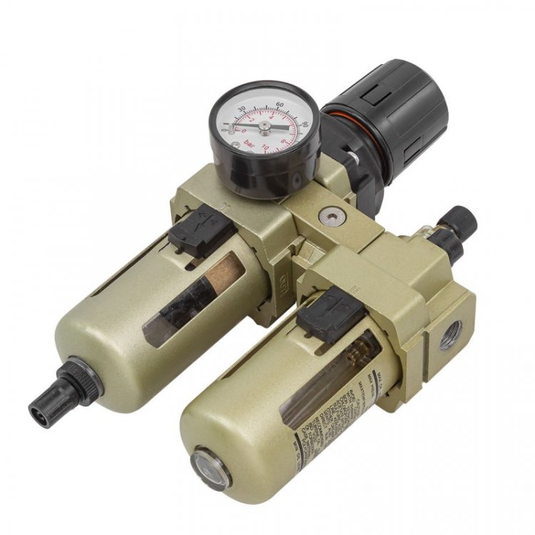 Блок подготовки воздуха 1/4''(фильтр-регулятор+лубрикатор)(10Мк, 1700 л/мин, 0-10bar,раб. температура 5°-60°) Блок подготовки воздуха 1/4''(фильтр-регулятор+лубрикатор)(10Мк, 1700 л/мин, 0-10bar,раб. температура 5°-60°)