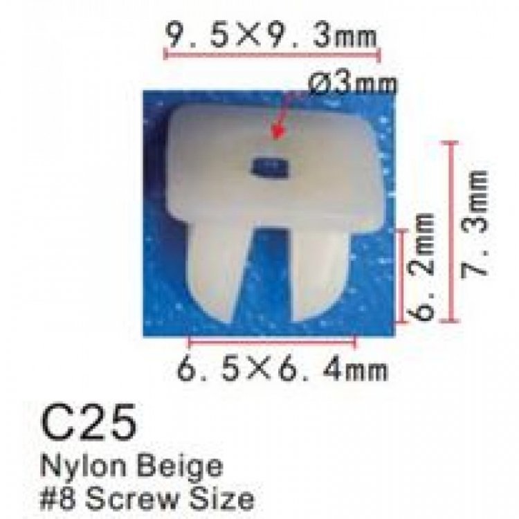 Клипса для крепления внутренней обшивки а/м Ниссан/ Пежо/ Рено пластиковая (100шт/уп.)