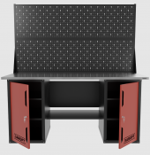 Верстак двухтумбовый с двумя экранами, красный 1800*700 Garopt, GT1800DDPP2.red