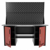 Верстак двухтумбовый с двумя экранами, красный 1800*700 Garopt, GT1800DDPP2.red