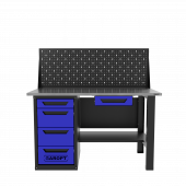 Верстак однотумбовый 4 ящика с экраном и ящиком, синий 1400*700 Garopt, GT1400STY1Y4PP.blue