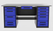 Верстак с ящиком двухтумбовый 4 ящиков /5 ящиков 1800*700 синий GAROPT, GT1800Y1Y4Y5.blue